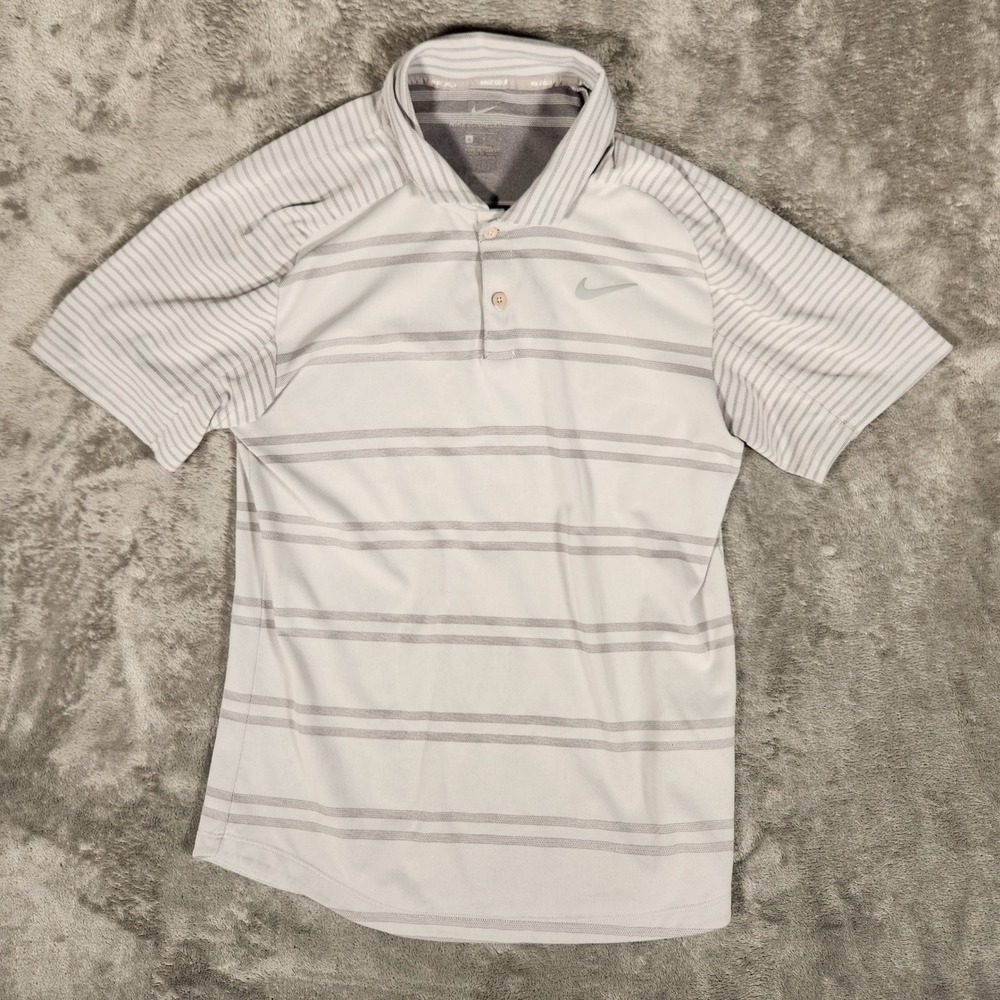 Nike Golf Polo Mens Small White Excellent Tiger‎ Woods Zonal Cooling AA2884-100
